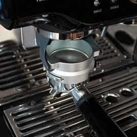 Coffee Dosing Funnel 54mm Espresso Coffee Accessories Aluminum Metal for Breville Portafilter Hands-Free Silver