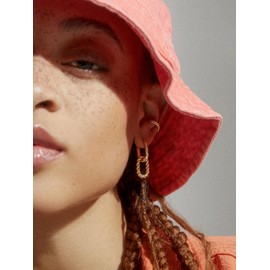 Moodear Gold Dangle Earrings for Women Trendy Dainty Small 14K Gold Plated Link Twisted Huggie U-shaped Drop Hoop Earrings Lightweight Tiny Hypoallergenic Earrings Jewelry Gifts for Women