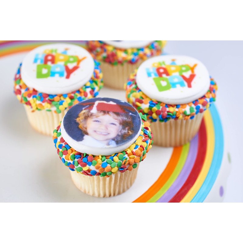 PhotoCake® Pre-Cut 2" Circles, A4 Frosting Sheets for Edible Photo