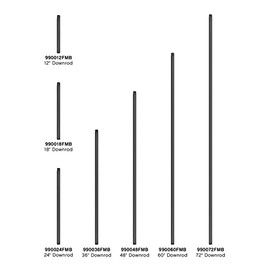 Hinkley 990012FMB 12" Ceiling Fan Down Rod - Adjusts the Height of Your Ceiling Fan to Fit Your Space, Improve Air Circulation - Matte Black