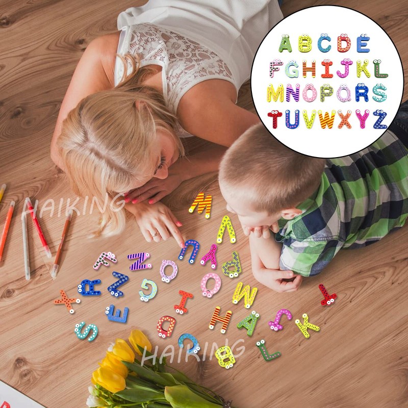 Magnetic Alphabet Letters, 26 Pcs Multicolor Fridge Alphabet Magnet Toys