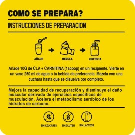 Suplemento Deportivo Aminoácidos Mr. Yellow CLA  Carnitina 1kg Uva Libre Gluten                                                                       