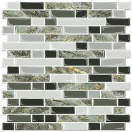 STICKGOO Thicker Design Peel and Stick Tile Backsplash, 12”×12”Stick on Backsplash for Kitchen, Self Adhesive Tile for Kitchen Backsplash and Bathroom(10 Sheets, Mixed Green)