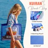 KUIRAN 30L Large Beach Bag with Pouch Foldable Sandproof Lightweight