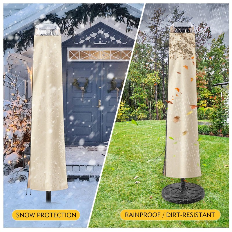 UHousDeco Solar Patio Umbrella Cover - LED Lighted Outdoor Table