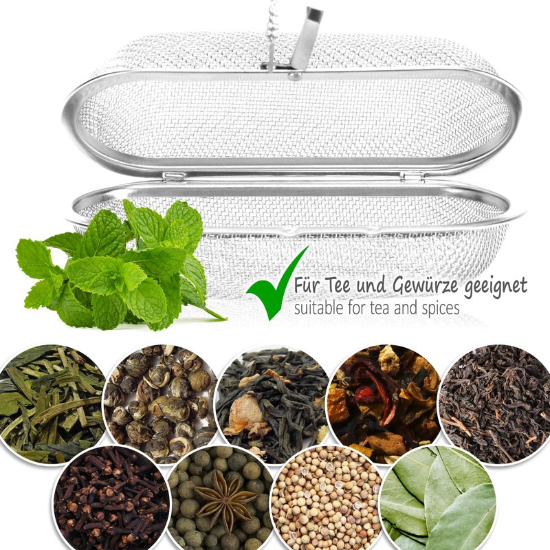 com-four® Tea Strainer Made of 304 Stainless Steel, Dishwasher Safe,