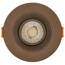 Maxxima 2 in. Ultra-Thin Recessed Anti-Glare LED Downlight - Canless IC Rated, 5 Color Temperature Selectable 2700K/3000K/3500K/4000K/5000K, Dimmable, Round Bronze Trim, 90 CRI