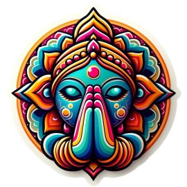 After Dark Crafting Namaste mandala Indian prayer design waterproof vinyl decal sticker - many sizes - 4 inches