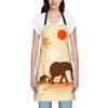 Smooffly Family of Elephants Apron Unisex Adjustable Bib Apron, Cooking