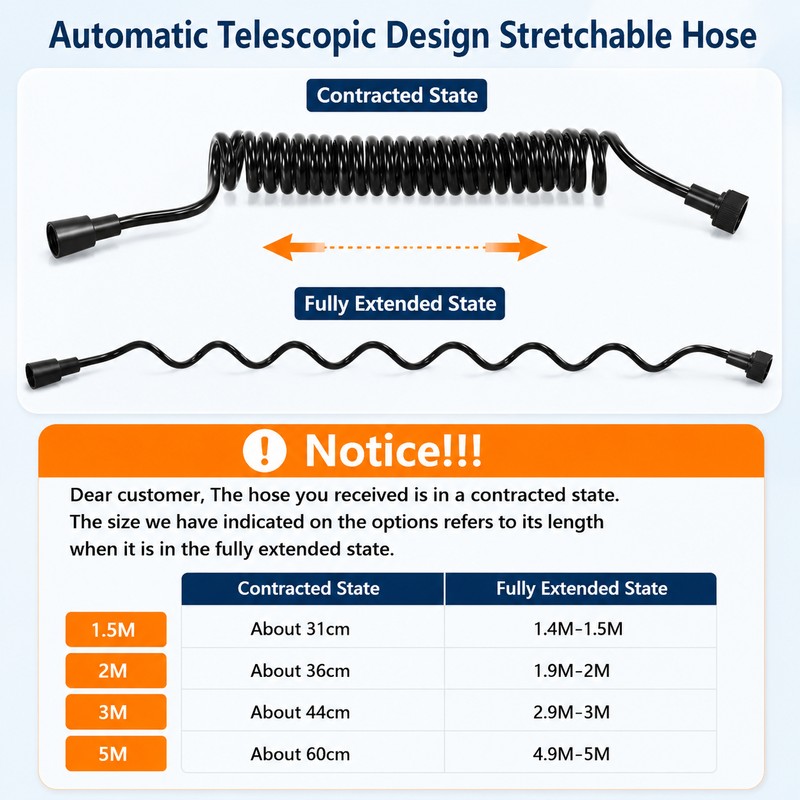 Retractable Shower Hose for Bathroom Use – Flexible Spiral Design