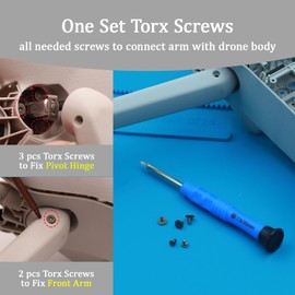 iMusk 5 pcs Original Pivot Hinge Torx Screws for DJI Mini 3/4 Pro Drones (3 pcs for Drone Body Securing and 2 pcs for Front Arm Securing), T5 Screwdriver Included