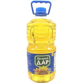 Schedryi Dar Sunflower Oil Refined Deodorized Winterized Cooking Oil for Frying, Baking, Salad Dressing 5 L (1.32 Gallon)