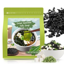 7oz Dried Miso Soup Mix – Instant Dried Wakame Seaweed, Freeze-Dried Tofu & Green Onion Base for Ramen, Udon, Noodles, Stews, Camping Meals, Vegan, Japanese Soup Kit