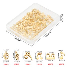 OLYCRAFT 90 Pieces Resin Sealing Parts, Music Notes, Metal Parts, Alloy, Decorative Parts, Charm Parts, UV Resin Encapsulated Material, Handmade Accessory Parts, DIY Handmade, Gold