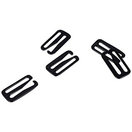 Porcelynne Black Nylon Coated Metal Replacement Bra Strap Slide Hook - 3/4" (18mm) Opening - 200 Pieces