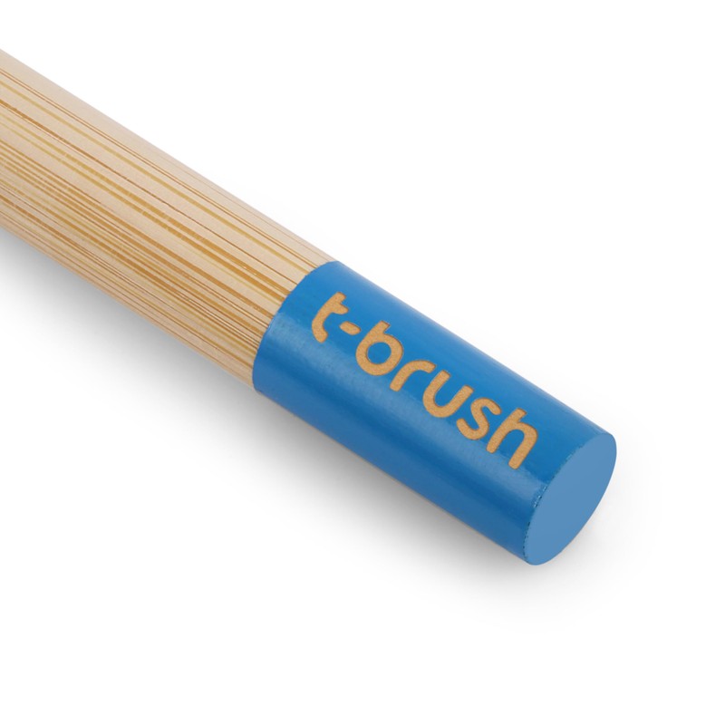 t-brush Kids Bamboo Toothbrush - Blue Colour - Cute Fun
