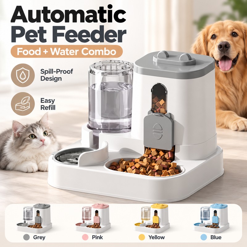 Automatic Cat Feeder and Water Dispenser for Daily Feeding –