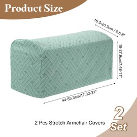 uxcell 2Pcs Stretch Armrest Covers, Polyester Soft Couch Arm Slipcovers Non Slip Furniture Protector for Chairs Couch Sofa Recliner, Mint Green