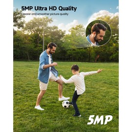 5MP Outdoor Surveillance Camera: Camera Surveillance Outdoor 2.4/5 GHz WiFi IP Camera Outdoor Cable 360° PTZ Video Surveillance Outdoor Camera Dome Home Kit with 24/7 Video Recording Automatic