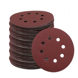 WOIWO 20PCS 5-Inch 125MM Round Circular Sandpaper Eight-hole Sandpaper Gravel 60 Hook Ring Grinding Wheel Polishing