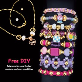 rc tech Charm Bracelet Making Kit,Jewelry Making Supplies Beads Girl Birthday Gift Box DIY Bracelets Kit Friendship Bracelet Kit for Girl Ideal Jewelry Creative Birthday Gift Kids Age 4-12 Olds