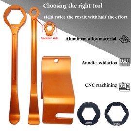 10mm/0.39''13mm/0.51''22mm/0.87''27mm/1.06''32mm/1.26''Tire Iron Lever Tool Spoon Motorcycle Tire Change Kit Wrench Set Bead Buddy Kit Tire Repair Tool for Bike EXC SX XC EXCF Dirt Pit Bike (Orange)