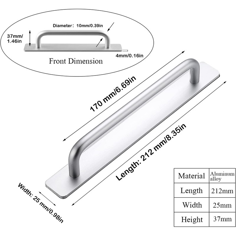 Young Dance Self-Stick Instant Cabinet Handles 2pcs – Aluminum Alloy