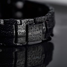 POLLDAN Magnetic Bracelets for Women - 6200 Gauss Power | 3X Power Titanium Bracelet for Women | Adjustable Magnet Bracelet for Women in Adorable Gift Box | Stylish Magnetic Jewelry Gifts (Night Black)