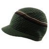 RW Knitted Cotton Rasta Skully Beanie Visor (Olive/Khaki)