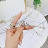 88flix Clear Megane, Blue Light Cut, Non-Degree, Square, Borderless, Rimless,