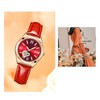 Women Watch Wine Red Mechanical Watch Luminous Waterproof Hollow Heart