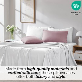 Southshore Fine Living, Inc. Pillow Cases Standard Size Set of 2, Fits Full, Twin, Queen Pillows, Luxurious, Ultra-Soft Microfiber Hotel Quality Queen Pillowcases, 20" x 30", Lavender