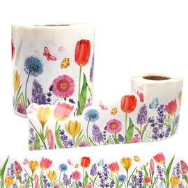 hhdatc 67feet Bulletin Board Spring–Tulip & Lavender Flower Trim for Classroom, Chalkboards,Walls,and DIY Crafts Decorations