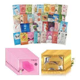Kit 30 Mascarillas Faciales, Ojos Y Labios Mixtas 10 C/u