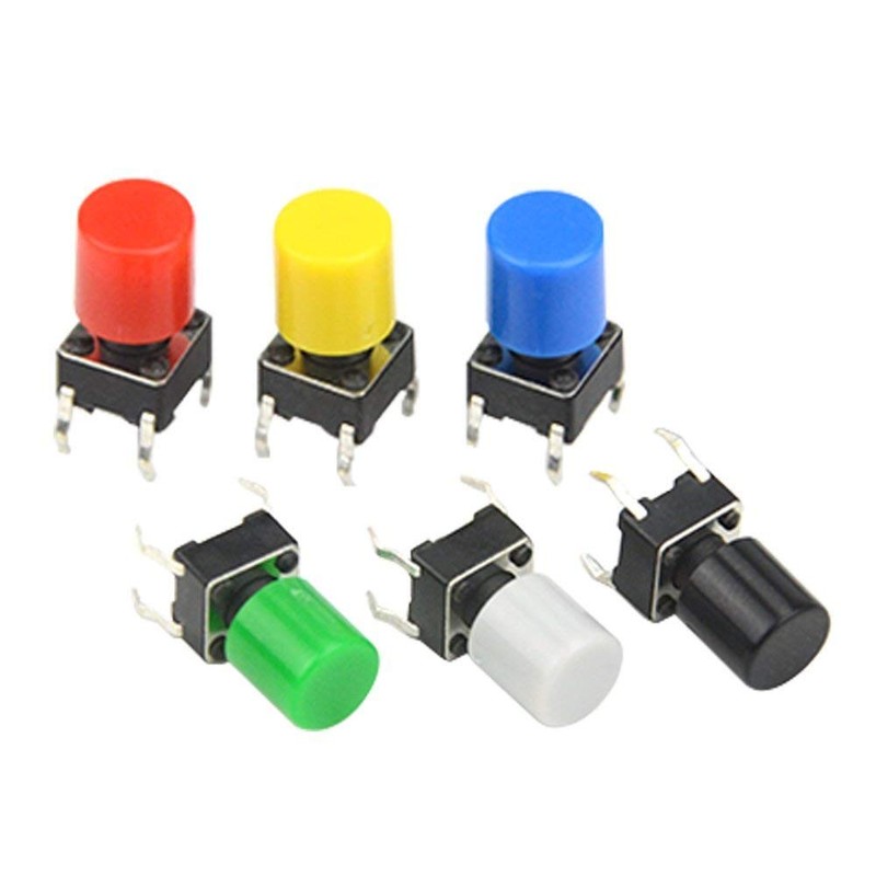 VISSQH 90pcs 4Pin Micro Tactile Push Button Switch Miniature Momentary