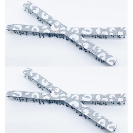 KAMIPITA Glitter Cross(X),Glittery material sparkling cutely) Non-marking Hair Clip, Hairpins, Stick-on Hair Accessories (2.95 * 1.18inches)… (Pattern-Silver)