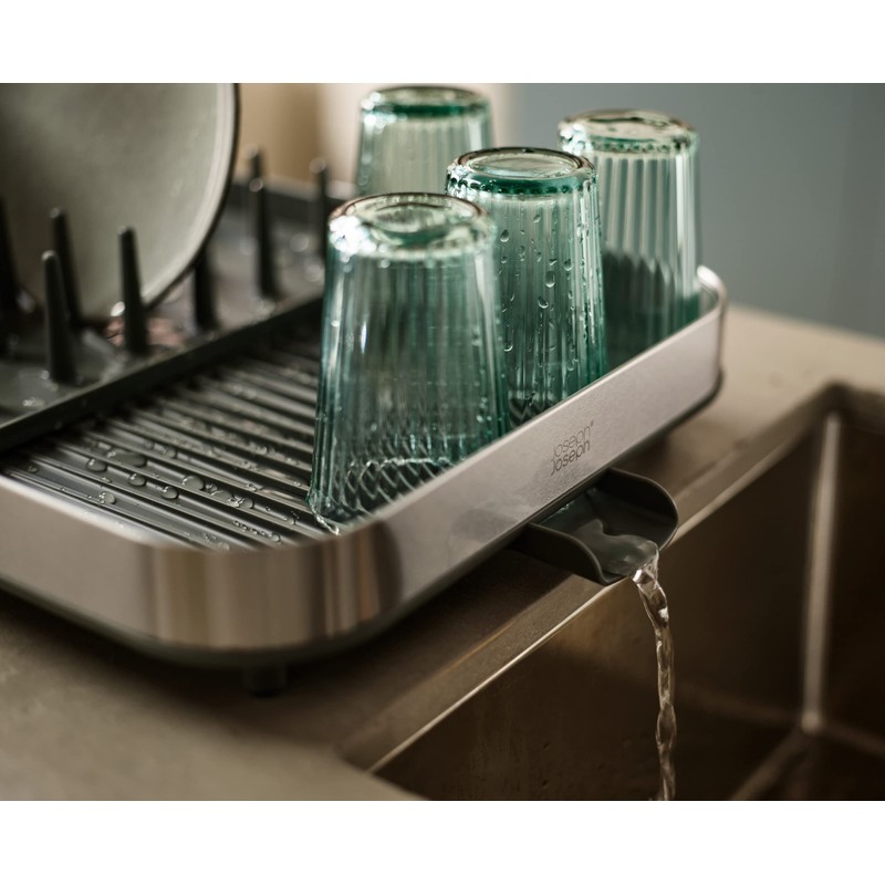 Joseph Joseph Duo Expanding Dish Drying Rack with Removable Silverware