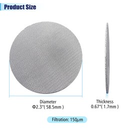 Rovella 2pcs Espresso Puck Screen 1.7mm Thickness Reusable Barista Stainless Steel Coffee Filter Mesh Plate for Coffee Portafilter Filter Basket (58.5mm, 150μm)