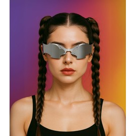 FEISEDY 80s Futuristic Cyclops Cyber Visor Sunglasses Men Women Punk Style Cosplay B4184
