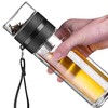 Teruels Premium Double-Wall Glass Tea & Fruit Infuser Bottle -
