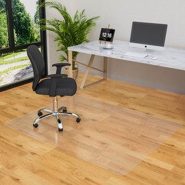 HOMEK Office Chair Mat for Hardwood Floor- 44" x 58" Computer Desk Chair Mat for Hard Wood/Tile Floors, Easy Glide Plastic Mat for Under Office Chairs on Hardwood for Work & Home