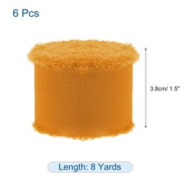 MECCANIXITY Chiffon Ribbon 1.5" x 8 Yard, Ribbon Orange Chiffon, Silk Ribbon for Wedding, Gift Wrapping, Flower Arrangement Decoration, Pack of 6