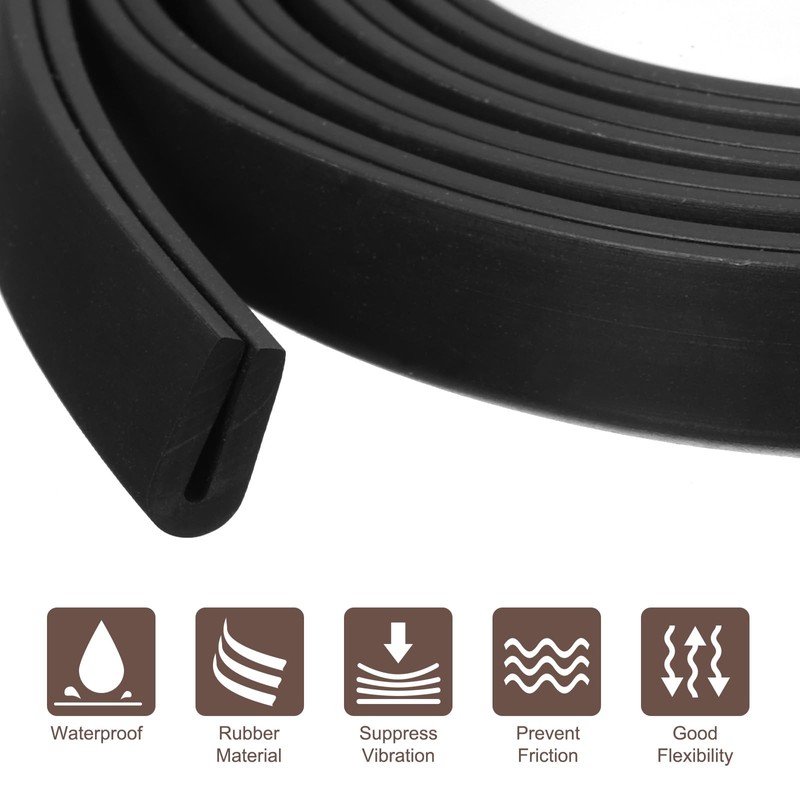 sourcing map U Channel Edge Trim, 13.1ft Length Rubber Guard