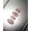 [Self-made] Heart Silver Ball Nail - Coffin Egg Tips /
