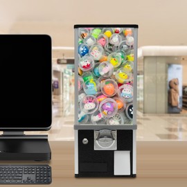 BJTDLLX Commercial Vending Machine, 25 Cent Coin Operated Metal Candy Dispenser Machine Candy Vending Machine Prize Machine for Game Rooms, Amusement Parks, Retail Stores - Black