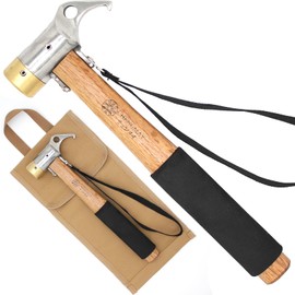 CHENGMAY Peg Hammer, Anti-slip Grip, Camping Hammer, Outdoor, For Tents, Peg Punching/Punching, For Fixing, Safe, Belt Included, Storage Case Included (Alloy Steel Head)