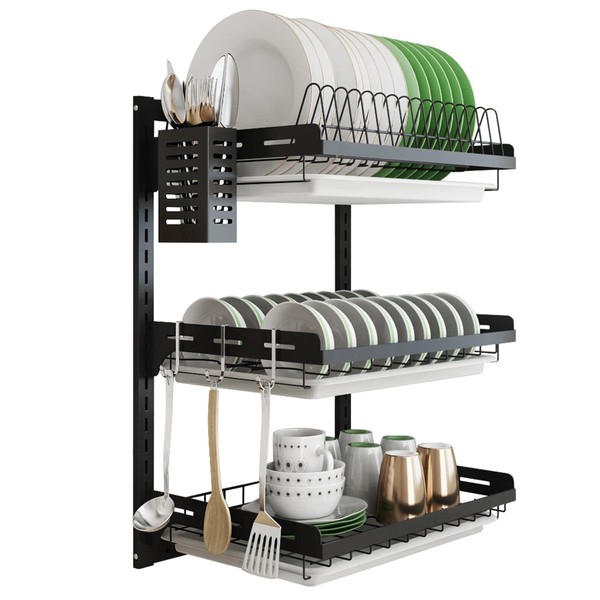 junyuan junyuan Hanging Dish Drying Rack Wall Mount,Dish Racks Drainer,3