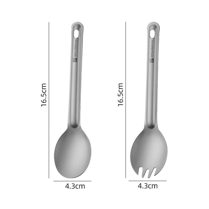 CENPEK 2 Pcs Outdoor Titanium Long Handle Spork Spoon Eco-Friendly