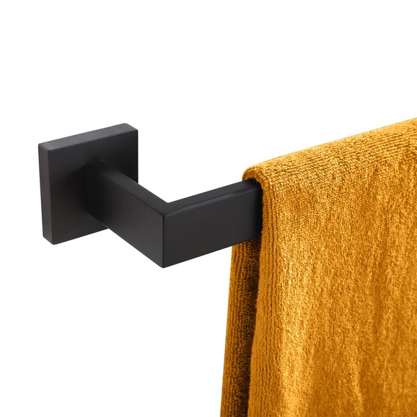 KOKOSIRI 24-Inch Single Towel Bar, Bathroom Kitchen Towel Holder, Wall Mounted SUS304 Stainless Steel Towel Rack, Matte Black, B4003BK-L24
