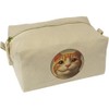 'Smiling Ginger Cat' Canvas Wash Bag/Makeup Case (CS00042378)